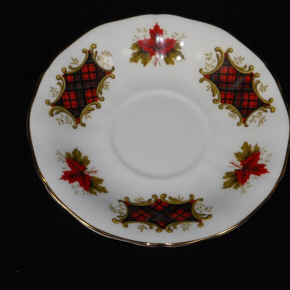 2 sets of beautiful tea cups & saucers. Royal Adderley Maple Leaf Tartan - Picture 4 of 7